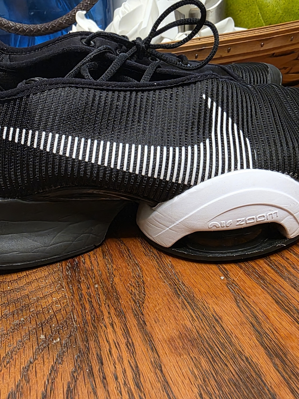 Nike Men's Black and White Knit Training Shoes